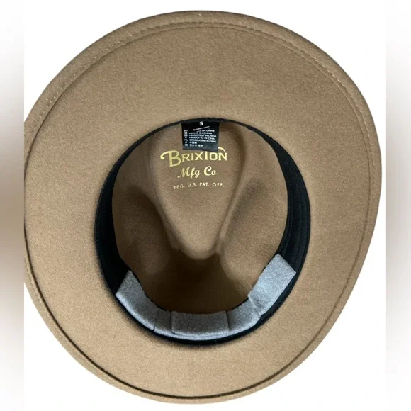 High End Brixton Mfg Co Tan Felt Men’s S 7 Fedora Hat MINTY - Picture 4 of 11